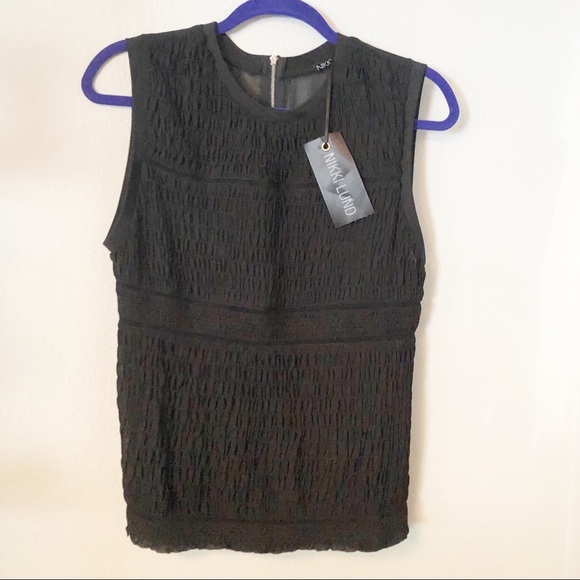 NIKKI LUND Black Sleeveless Top Blouse NWT - Picture 1 of 6